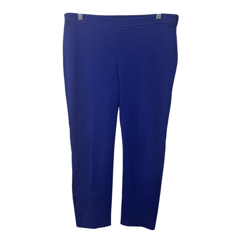 St. John Wool Blend Pants Women’s 8 Blue‎ Pintuck High Rise Business Office Work